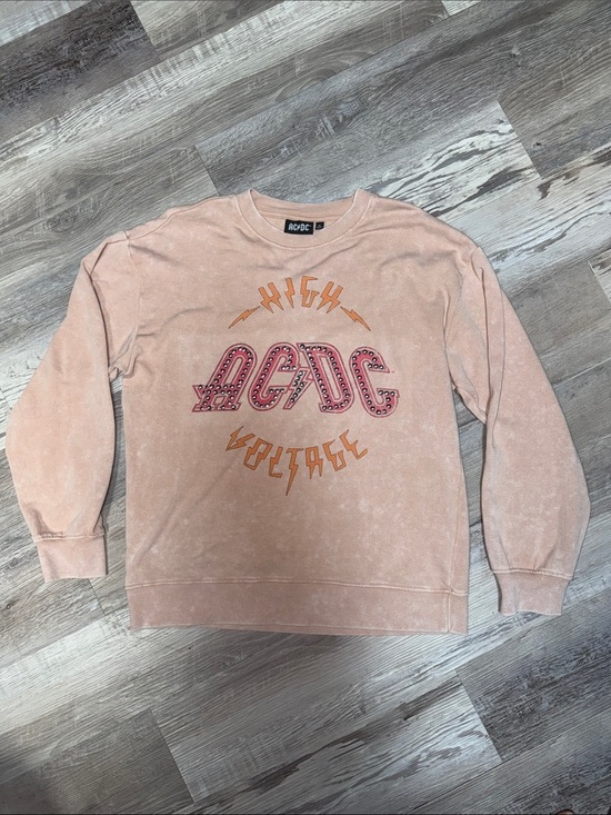 AC/DC Tops - AC/DC Blush Pink 'High Voltage' Crewneck Sweatshirt